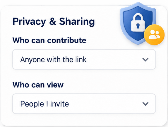 Privacy and sharing controls